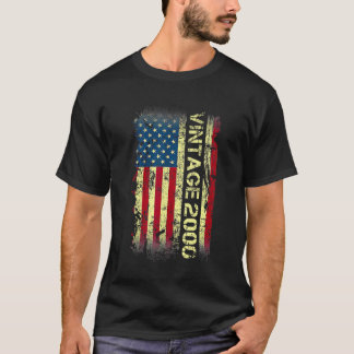 Camiseta Vintage de 22 años Bandera estadounidense 2000
