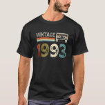 Camiseta Vintage de 30 años 1993 30th Birthday Cassette Ta<br><div class="desc">Viñeta de 30 años de edad 1993 Cinta de cassette de 30 años de edad.</div>