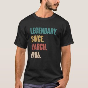 Camiseta Vintage de 37 años 1986 Cumpleaños 37 de marzo Dec