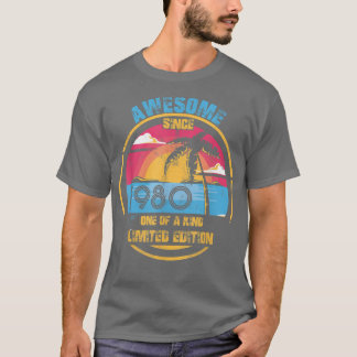 Camiseta Vintage de 42 años asombroso desde 1980 42º nacimi