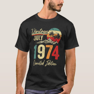 Camiseta Vintage de 48 años Julio 1974 48º cumpleaños