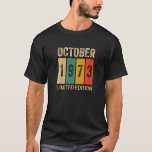 Camiseta Vintage de 49 años octubre 1973 Cumpleaños de octu