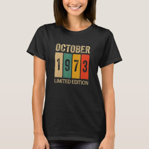 Camiseta Vintage de 49 años octubre 1973 octubre Birthda