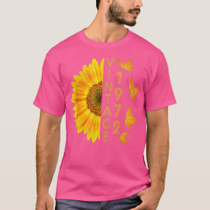 Camiseta Vintage de 50 años 1972 Mariposa de girasol 50