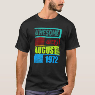 Camiseta Vintage de 50 años de edad 1972 Nacido en Agosto F