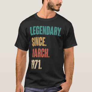 Camiseta Vintage de 52 años 1971 Cumpleaños 52 de marzo Dec
