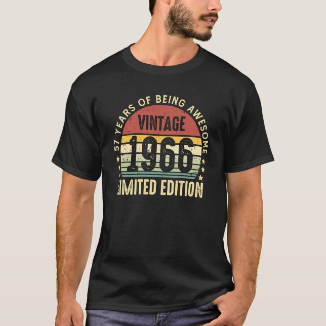 Camiseta Vintage de 57 años 1966 57º cumpleaños (Anverso)