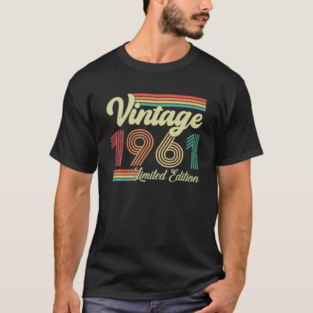 Camiseta Vintage De 62 Años Nacido En 1961 62º (Anverso)