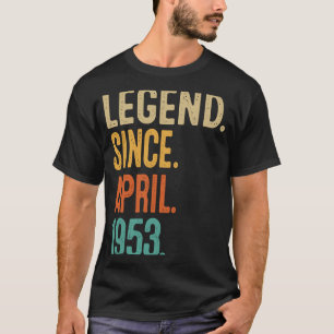 Camiseta Vintage de 70 años abril 1953 70º cumpleaños