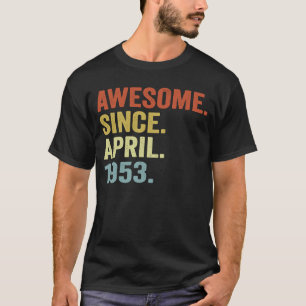Camiseta Vintage de 70 años abril 1953 70º cumpleaños 2