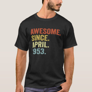 Camiseta Vintage de 70 años abril 1953 70º cumpleaños 2