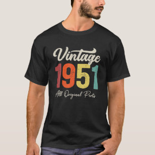 Camiseta Vintage de 72 años 1951 72ª decoración de cumpleañ