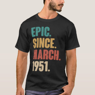 Camiseta Vintage de 72 años 1951 Cumpleaños 72 Decoración