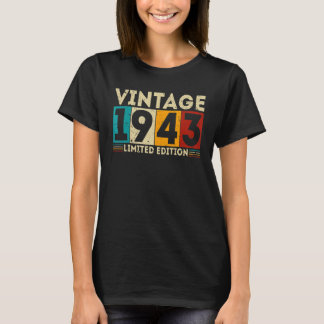Camiseta Vintage de 80 años 1943 80º cumpleaños