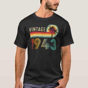 Camiseta Vintage De 80 Años Nacido En 1943 80º Cumpleaños R