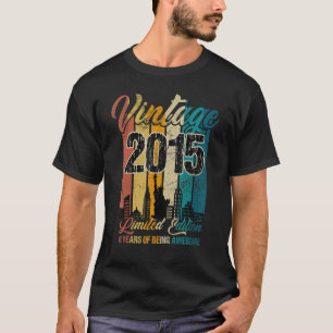 Camiseta Vintage de 8 años 2015 8ª fiesta de cumpleaños