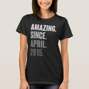 Camiseta Vintage de 8 años 2015 Abril Cumpleaños Octava Dec