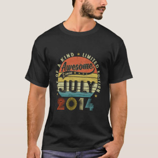 Camiseta Vintage De 9 Años Julio De 2014 Impresionante Niño