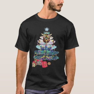 Camiseta Vintage de árbol de navidad de la libélula Insecci