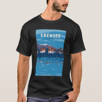 Vintage de arte de viajes de Ebensee Austria