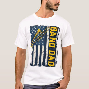 Camiseta vintage de bandera americana de trombón d