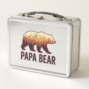 Camiseta vintage de bosque de silueta de oso Papa