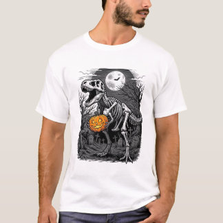 Camiseta Vintage de Calabaza de Esqueleto de Dinos
