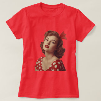 Camiseta vintage de chica pin-up de los años 50 co