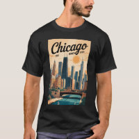 Vintage de Chicago Illinois Skyline Travel