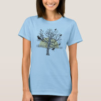 Camiseta Vintage de Cuervos Primitivos y Árbol Des