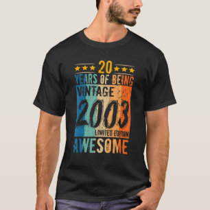 Camiseta Vintage de cumpleaños 2003 para hombres 20 años de