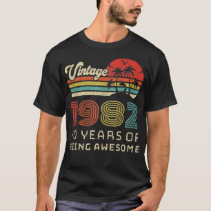 Camiseta Vintage de cumpleaños de 40 años 1982 40 Nacimient