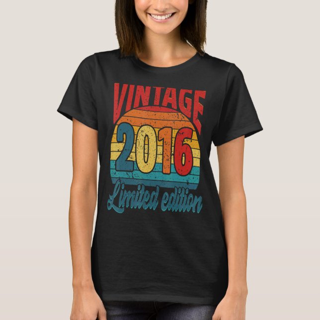 Camiseta Vintage de cumpleaños de 6 años 2016 (Anverso)