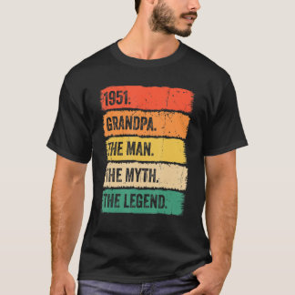 Camiseta Vintage de cumpleaños de hombres 1951 Abuelo El ho
