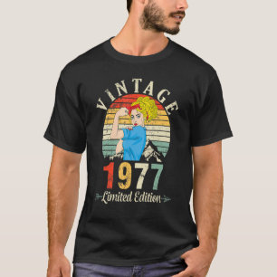 Camiseta Vintage De Cumpleaños De Mujeres En 1977 De 45 Año