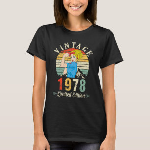Camiseta Vintage De Cumpleaños De Mujeres En 1978 De 44 Año