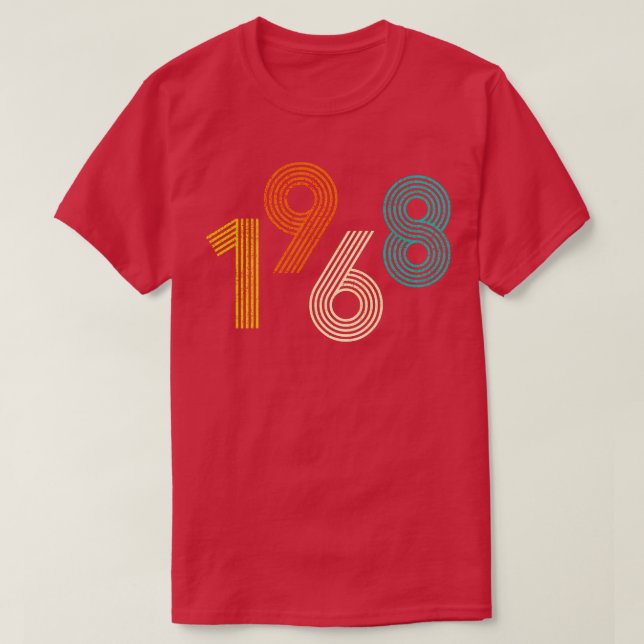 Camiseta Vintage de cumpleaños retro de 1968 (Diseño del anverso)