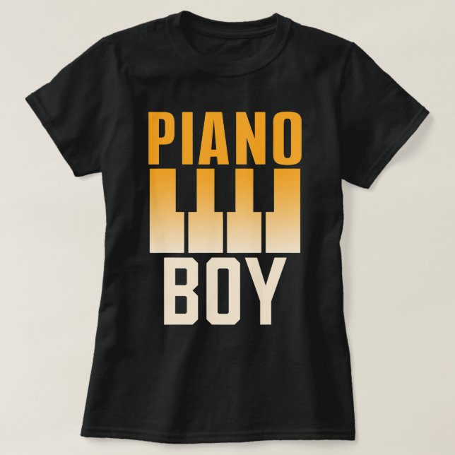 Camiseta Vintage de dinosaurio piano (Diseño del anverso)