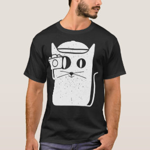 Camiseta Vintage de fotografía de cámara de gato gatito