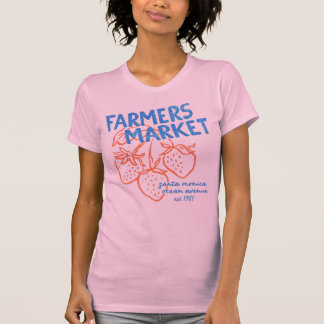 Camiseta vintage de fresa del mercado de agriculto