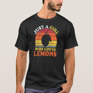 Camiseta Vintage de fruta de limón sólo un Chica que ama a