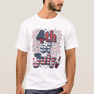 Camiseta Vintage de Fuegos Artificiales Patriótico