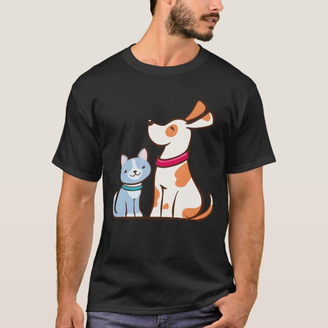 Camiseta Vintage de gato y perro (Anverso)