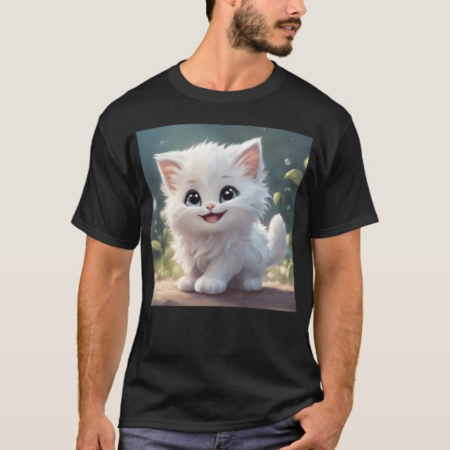 Camiseta Vintage de gatos blancos (Anverso)