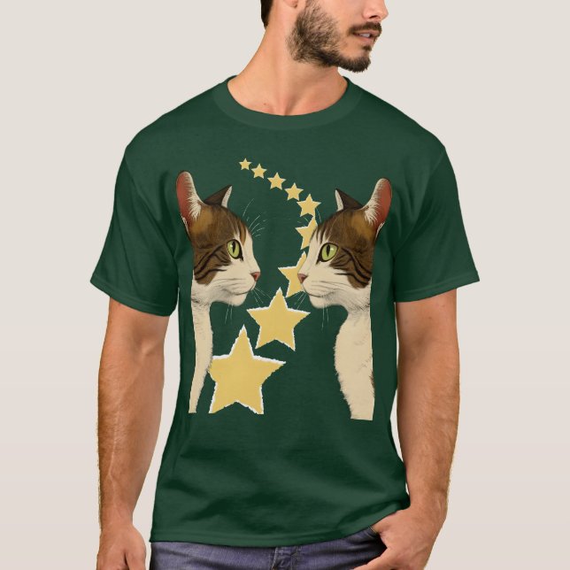 Camiseta Vintage de gatos con espejos (Anverso)