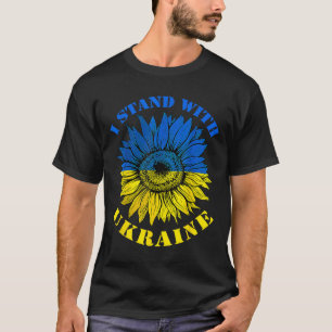 Camiseta Vintage de Girasol de la Bandera de Ucran