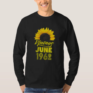 Camiseta Vintage de girasol femenino junio 1962 60 Birt
