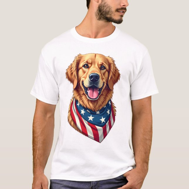 Camiseta Vintage de Golden Retriever con Estrellas (Anverso)