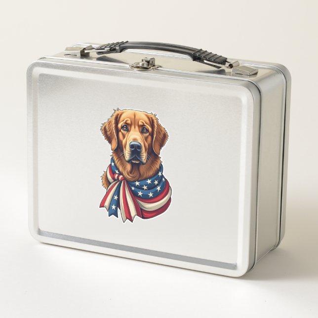 Camiseta Vintage de Golden Retriever Old Glory 2 (Anverso)