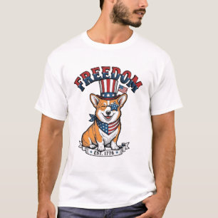 Camiseta vintage de grabado patriota de la liberta